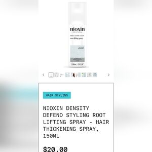 Nioxin Thickening Spray, Volume and Texture for Thinning Hair 150 ML New!